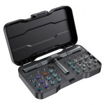 Kit de herramientas multifunción VMAN 24 en 1 con destornillador de perno con bisagra, brocas magnéticas múltiples, herramienta de reparación mini, herramienta doméstica para PC, escritorio, etc.