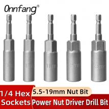 1PC 5,5-19mm Hex Buchse Fahrer Bohrer 1/4-zoll Schaft Hex Länge Vertiefen Auswirkungen buchse Adapter Power Schraubendreher schlüssel Hand Werkzeuge