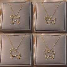 Edelstahl Hund Halsketten Für Frauen Männer Gold Farbe Haustier Tier Anhänger Halskette Schmuck Männlich Weiblich Mode Hals Kette Geschenk