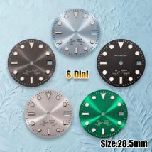 NH35 28,5 mm grün leuchtendes S-Zifferblatt SUB Mariner Zifferblatt geeignet für NH35 NH36 Uhrwerk Uhrenzubehör Uhrenreparaturwerkzeuge