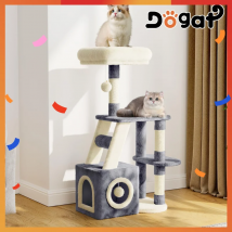 Centro attività per gatti in quercia e tè con casetta da gioco Tiragraffi per gatti multipiano per gatti di piccole e medie dimensioni