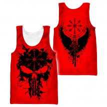 Mjolnir Odin Raven Tattoo Red 3D Printed Men vest Summer Harajuku Sleeveless T-shirt Unisex Casual Polyester Tank Tops BX-68