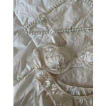 Japanischer Retro-Perlen-Rüschen-BH mit dünnem Abschnitt, kleine Brust, gerafft, sexy, reines Verlangen, Mädchen-Unterwäsche-Set, große Damen-Dessous