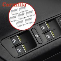 Carmilla für Skoda Octavia Fabia 2 Yeti Auto Tür Fenster Lift-Taste Schalter Pailletten Innenleisten ABS Chrome Trim Zubehör