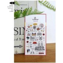 Korean Import Brand Suatelier Spain City Stickers Scrapbooking Diy  Diary Stationery Sticker Kawaii Art Supplies