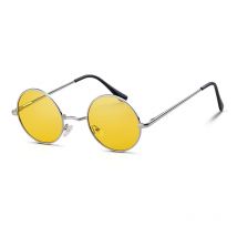 Trendy Round Polarized Sunglasses High Quality Brand Design Vintage Party Men Circle Small Frame Women Yellow Shades Sun Glasses