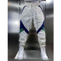 Patchwork Beige Weiß Jogginghose Männer Baggy Jogging Hosen Trend Casual Sport Harem Knöchellangen Hosen