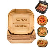 50/100pcs Air Fryer Paper Liners Non Stick Oil Proof & Waterproof Baking Paper For Microwave Air Fryer Paper Tray