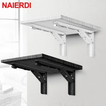NAIERDI-Soporte ajustable pesado de montaje en pared, ángulo de plegado triangular, para banco, mesa, estante, mueble, hardware, 2 uds.