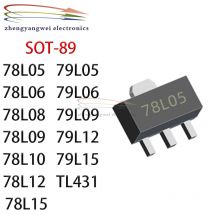 50PCS 78L05 78L06 78L08 78L09 78L10 78L12 78L15 79L05 79L06 79L09 79L12 79L15 TL431 SOT89 SOT SMD SOT-89 Triode
