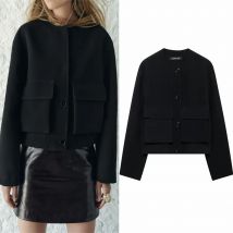 Damen Frau Bomber Jacke Mantel Herbst Winter Knopf Baseball Flieger kurze Jacken für Frauen Langarm Crop Tops Oberbekleidung