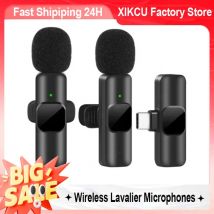 XIKCU Wireless Lavalier-mikrofon Audio Video Aufnahme Mini Mic Für iPhone Android Laptop Live Gaming Handy Mikrofon