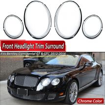 Chrome Headlight Trim Bezel Cover For Bentley Continental GT GTC 2Door 2012-2016