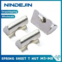NINDEJIN Schrapnellmutter T-Nut-Gleitmutter vernickelt M4 M5 M6 M8 Schrapnell-Positionierungsmutter für Aluminiumprofil der Serie 30, 40, 45,