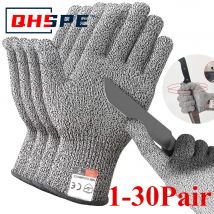 1–30 Paar schnittfeste Lv5 HPPE-Handschuhe, Industrie-Küchen-/Garten-Sicherheitshandschuhe, kratzfest, schnittfest, für Glas- und Metallhandlin