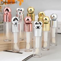 〔San〕5ml Electroplated Lip Gloss Tube Transparent Pink/Gold/Silver Thick Rod Large Brush Head Empty Bottle Lips Glaze Containe