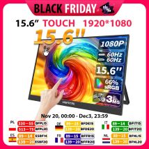 HGFRTEE Monitor portatile Touch da 15.6 pollici ADS-IPS 1920*1080P 300cd/m2 Display esteso per Laptop secondo schermo XBox PS4/ 5