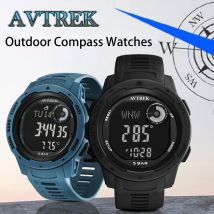 Avtrek Outdoor-Sportuhren, mehrfarbig, wasserdicht, leuchtend, digital, Herren-Armbanduhren für Fitness, Wandern, Klettern, Touristenkompass