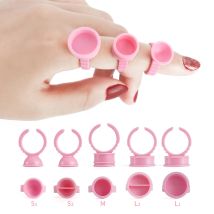 GLAMLASH 100 Pz/borsa Usa E Getta Estensione Delle Ciglia Colla Anello Tazza Pigmento Del Tatuaggio Titolare Contenitore Strumenti Delle Ciglia