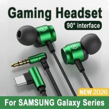 Per Samsung 90 °   Cuffie Gaming Cablate Jack con Audio Surround HiFi e Microfono, Connettore Type-C e Jack da 3,5mm, per Musica e Giochi, Compatibili con Galaxy S25, S24, iPhone 17