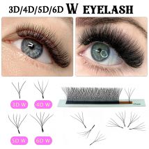 4D W Eyelash Extension 5D 3D Russia Volume W Lash Fluffy Premade Fans Clover Mink Faux Cil Lashes