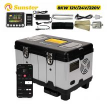 TB10 8KW Cassetta degli attrezzi Riscaldatore ad aria diesel 12V/24V/220V con app Bluetooth a temperatura costante Riscaldatore di parcheggio per auto per tenda da garage domestica RV