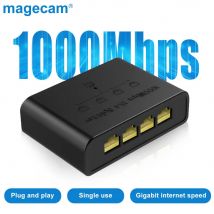 Switch di rete Magecam Mini switch a 4 porte Ethernet 1000Mbps Gigabit Smart Switcher ad alte prestazioni Hub RJ45 Iniettore Internet