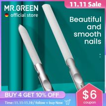 MR.GREEN-limas de uñas de doble cara, manicura y pedicura de acero inoxidable, herramientas profesionales para el cuidado de las uñas de los pies y los dedos