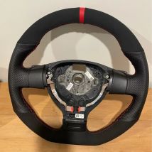 Schwarzer Wildleder-Auto-Lenkradbezug für Volkswagen Golf 5 Mk5 GTI VW Golf 5 R32 Passat R GT 2005 Innenzubehör