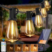 Luci a stringa a LED a globo solare G40 Luce da patio Ricaricatore USB 8 modalità di luce Lampada a sospensione solare resistente alle intemperie da giardino con telecomando
