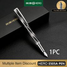 Hero Metal fountain pen Naked Pen E505A F0.5mm Iridium Nib Retro Spiral High-end Business Without Ink