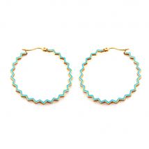 2024 neue Mode 1 Paar Edelstahl runde blaue Welle Ohrring Schnalle 45mm Gold Farbe Ohrringe weiblichen einfachen Schmuck zwei Farben