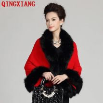 14 Farben Kaschmir Street Wear Umhänge Overs ize Outwear Poncho Kunst fuchs Pelz kragen Lose Mantel Jacquard Webart Winter Schal Umhang