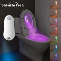 Luce notturna a LED con sensore di movimento intelligente, luci per sedili WC, lampada ricaricabile USB a 8 colori per il corridoio estivo, WC, campeggio, decorazioni per la casa