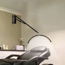FOSOTO Lampada a mezza luna montata a parete Luce di riempimento fotografica Plafoniera a LED per barbiere Ciglia Unghie Tatuaggi Salone di bellezza