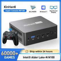 KINHANK Super Console MP100 8GB DDR5 Windows11 Konsola do gier wideo 60000+ gier 70+ emulatorów, dla SS/WII/GC/MAME/PS3/PS2/Arcade