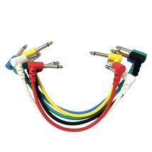 6 Stück Audiokabel für Audio E-Gitarre Bass Musik TS 1/4 Zoll rechtwinkliges Instrumententeile-Zubehör