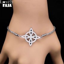 Hexerei Hexe Irish Knot Charm Armband Edelstahl Kette Frauen Celtics Knoten Wicca Armbänder Schmuck Nudo de Bruja B3565