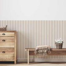 Tapete Streifen Linien Braun Moca, Peel and Stick Wallpapaer, Linien Wandpapier Wainscoting Style für Kinder-Heimdekoration