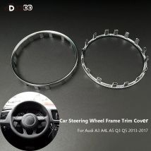Für Audi A3 A4L A5 Q3 Q5 2013-2017 Chrom Auto Lenkrad Rahmen Trim Abdeckung Ersatz Mit Logo