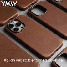 Ymw italienische Retro Echt ledertasche für iPhone 15 14 Pro Max Persönlichkeit Rindsleder Telefon abdeckung