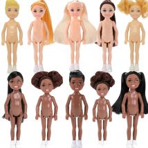 5 Zoll dunkle/gewöhnliche Haut nackte Puppe Gelenk beweglicher nackter Körper 1/12 Bjd männlich Kelly kleine Jungen Mädchen Spielzeug Afro Pferdeschwanz Dress Up