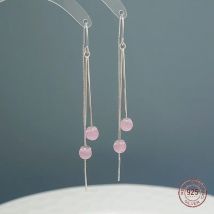 Ohrringe aus 925er-Sterlingsilber, Opal, rosa, für Damen, niedliche Quaste, koreanischer Ohrring, Bestie, Geburtstag, Sommer, Schmuck, Geschenk im Großhandel