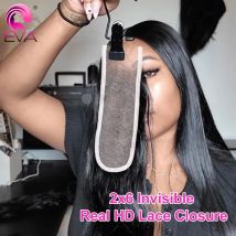 Eva Hair 2x6 Unsichtbarer HD-Spitzenverschluss, glattes menschliches Rohhaar, 15,2 cm tiefer Mittelteil, Kim k HD-Spitzenverschlüsse, schmelzende Hautverschlüsse