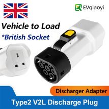 EVqiaoyi Type2 Vehicle to Load Discharger 13A Type2 V2L Adapter with British Socket for Outdoor Power Supply for Hyundai BYD KIA