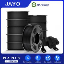 JAYO PLA 3D-Filament 1,75 mm 10 Rollen/Set PLA+/Seide PLA/PLA Matt/PETG 3D-Drucker-Filament für FDM Black 3D-Druckmaterialien