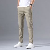 2025, Herren-Freizeithose, schmale Passform, Stretch, klassische Chino-Hose, männlich, Stretch, elastisch, koreanisches Sommerkleid, Eislicht, dünn, Business