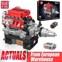 Mold King 10204 Technical Car Engine Toys The motorizzato FE Sports Car V8 Engine Building Block Brick Kids regalo di natale