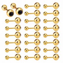 12 Paar Stahlkugel Ohr stecker Zirkonia 316l hypo allergene Edelstahl Rund kreis Schraube Piercing Ohr stecker