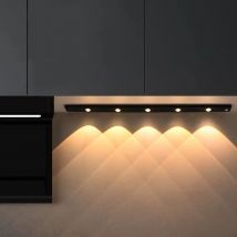 Luci LED ultra sottili sotto l'armadio Sensore di movimento luce notturna Wireless 3 colori dimmerabili per armadio da cucina Camera da letto Guardaroba Ligh